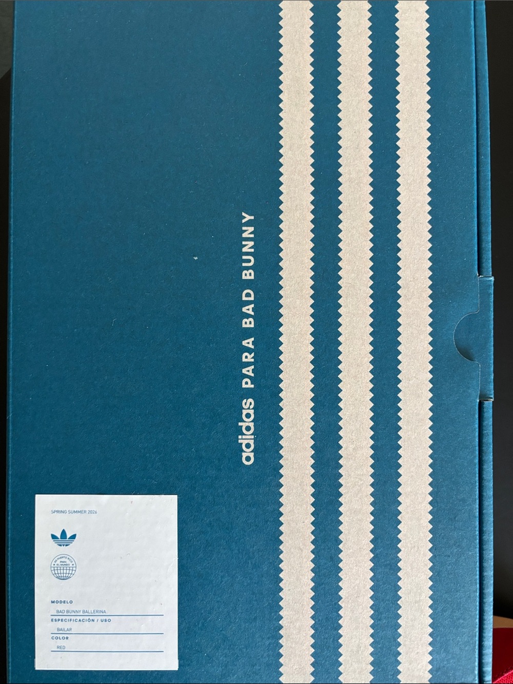 adidas Para Bad Bunny Red and White Low-Profile Sneakers - Picture 8 of 9